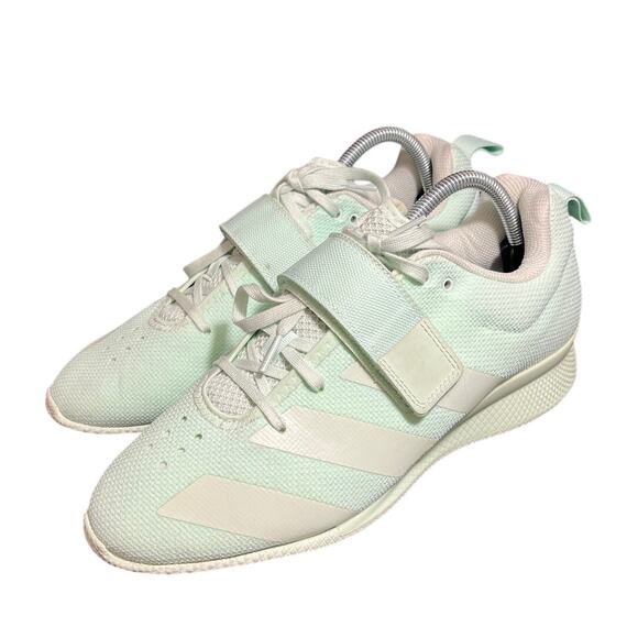 adidas ADIPOWER Weightlifting Training Shoes Dash Green‎ EF2978 womens size 10.5 - Picture 1 of 7